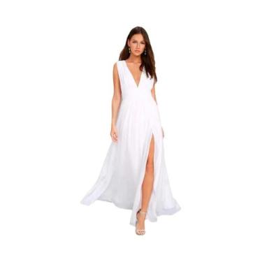 Imagem de Vestido Maxi Vermelho Sem Costas Para O Verão, Vestido Longo De Malha 