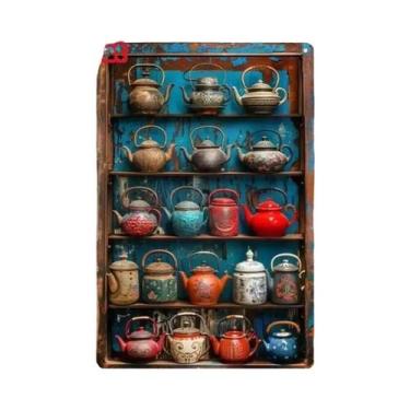 Imagem de Placa Decorativa De Metal Folha Dourada Buda, Pintura Em Lata, Arte De