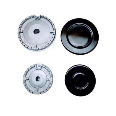 Imagem de 2 Queimador E 2 Espalhador P/ Fogão Cooktop Casavitra 2 Boca
