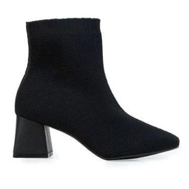 Imagem de Bota Bebecê Knit Block Cano Curto T4414-262 Preto-Feminino
