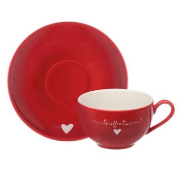 Imagem de 2 Xicaras Café Chá Pires Lamour Porcelana Luxo 160 ml - - hauskraft, K