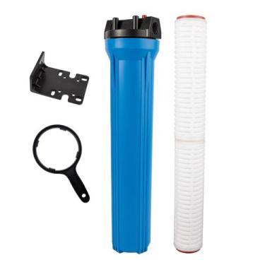 Imagem de Kit Refil Filtro Água Pura Plissado Absoluto 0.22 Micras Azul - Royal 