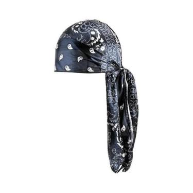 Imagem de Durag De Seda Com Estampa De Amoeba, Bandana De Cauda Longa, Touca Pir
