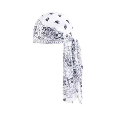 Imagem de Durag De Seda Com Estampa De Amoeba, Bandana De Cauda Longa, Touca Pir