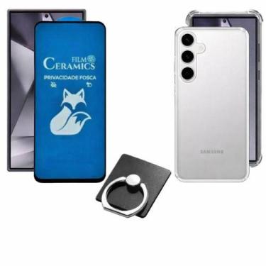 Imagem de Película Fosca Privacidade + Capa Anti Impacto + Anel para Galaxy S24 