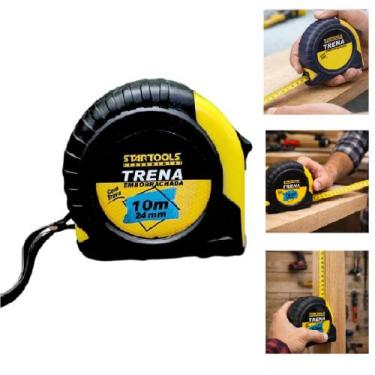 Imagem de Trena emborrachada 10 metros profissional fita metrica 10m 24mm retrat