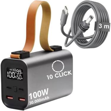 Imagem de Power Bank 100W 30000mAh Cabo USBC DC 3m Compatível com Starlinkk Mini