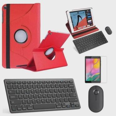 Imagem de Kit Capa 360 Rosa / Teclado e Mouse branco e Película Compativel Galax