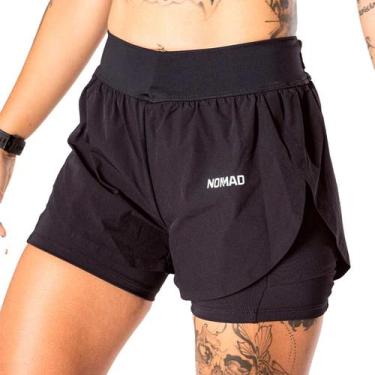 Imagem de Short Feminino Ciclismo Preto Running Leve Bolso Nomad, PP