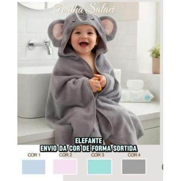 Imagem de Toalha Safari Soft Infantil Bebe com Capuz 80x80cm Kit 1 2 3 ou 4 toal