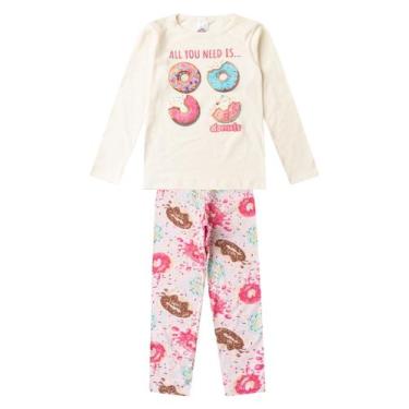 Imagem de Conjunto Algodão Menina Blusa Longa E Calça Select Branco, 12, Branco