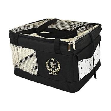 Imagem de Bolsa de Transporte São Pet Aerial AZ para Cães e Gatos Preta
