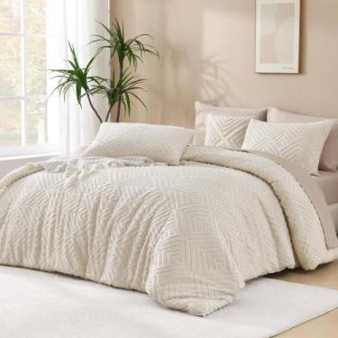 Imagem de Conjunto de edredom Andency Beige Queen Size com 2 fronhas