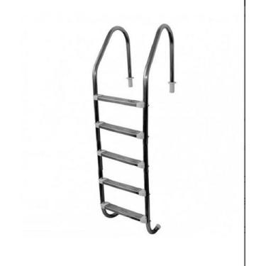 Imagem de Escada Para Piscina 5 Degraus em Aço Inox Stylus Completa