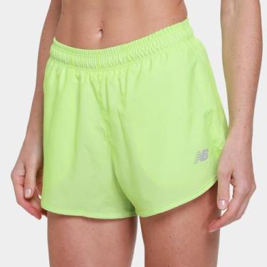 Imagem de Short New Balance Sport Essentials Run 3 Feminino, Verde claro, GG