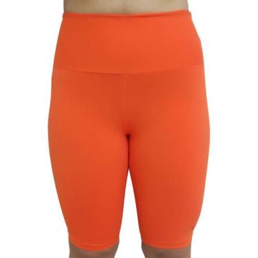 Imagem de Bermuda Feminina Ciclista Elite Fitness Academia Esportiva, Laranja, G