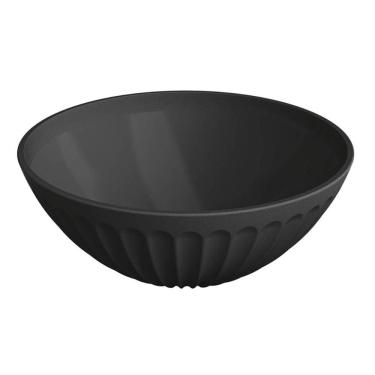 Imagem de Saladeira 1L Tigela Redonda Plástica Preta 18x7,5cm Pipoca Sobremesa Uz