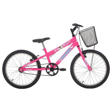 Imagem de Bicicleta Aro 20 Sweet Girl Infantil V-Brake com Cesta Frontal Rosa Chicle Mormaii