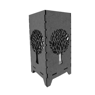 Imagem de Castiçal com Vela Eletrônica Ipê para Ambientes Internos e Externos Preto Lenobre em Madeira MDF