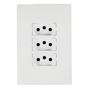 Imagem de Cj Tomada 4x2 Tomada Tripla 20a Monobloco Bivolt I9 Ilumi
