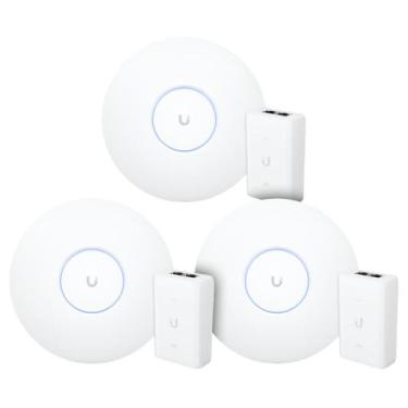 Imagem de 3 Roteadores WiFi 6 Access Point 5.3 Gbps + 3 Injetores PoE+  3 U6 Pro