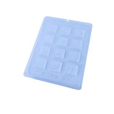 Imagem de Molde BWB Tabletinho Quadrado de Páscoa 10Un. Forma Mini Chocolates, Páscoa