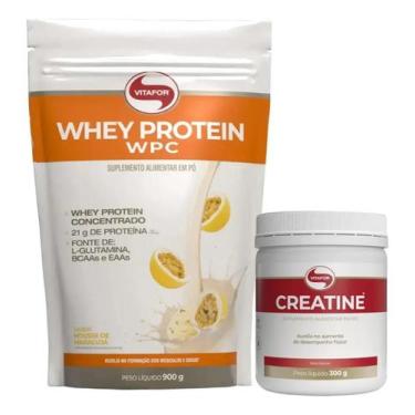 Imagem de ( kit ) whey protein wpc 900g + creatina vitafor 300g -
