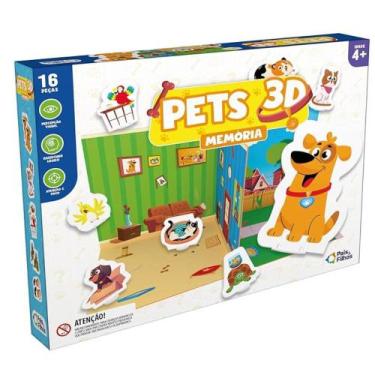 Imagem de Jogo da Memória Pets 3D 18 Peças - Pais e Filhos 792405