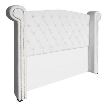 Imagem de Cabeceira Estofada Sienna Para Cama Box Casal 140 Cm Corano Branco - L