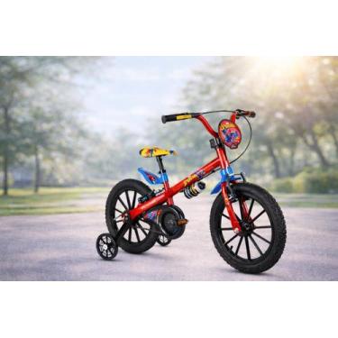Imagem de Bicicleta Infantil Homem-Aranha Aro 16 com Rodinhas - Nathor