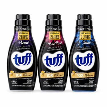 Imagem de Kit 3 Amaciantes Concentrados Tuff 500ml 3 fragâncias Poeme Rose Pink 