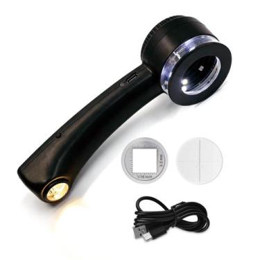 Imagem de Lupa Koparneed 10X com Luzes LED UV Lente de 30mm USB