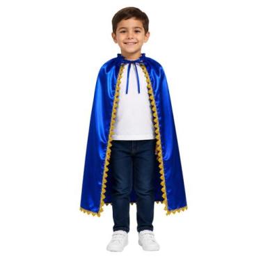 Imagem de Fantasia Capa Príncipe Infantil - - Azul - Único - Mundo Encantado Fan