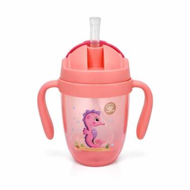 Imagem de Copo Treinamento Bebê 240ml Com Alça Canudo Antivazamento - PASSEAR, R