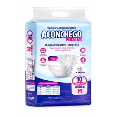 Imagem de Fralda Geriátrica Aconchego M 10 Unid Descartável Adulto, Confortável,