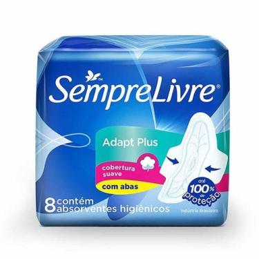 Imagem de Absorvente Sempre Livre Adapt Plus Cobertura Suave Com 8 Unidades