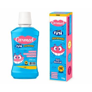 Imagem de Kit Gel Dental + Enxaguante Carmed Fini Dentaduras - Cimed