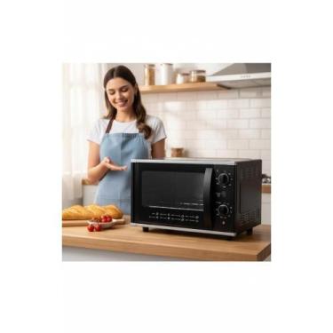 Imagem de Forno Elétrico Bancada Preto 40L Grill Termostato Ajustável - Congratu