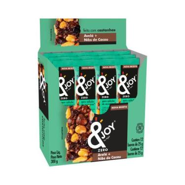 Imagem de Barra Sem Adição de Açúcar &Joy Avelã e Nibs de Cacau 12x25g - Enjoy