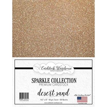 Imagem de Papel de cartolina MirriSparkle Desert Sand Glitter da Cardstock Warehouse 8,5 x 11" - 16 PT/280gsm - 10 folhas