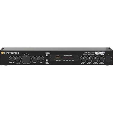 Imagem de HAYONIK, Amplificador Multi Setores com 4 canais, Volumes Independentes, Bluetooth, USB, Rádio FM, Entrada para Microfone, Equalizador - MS400