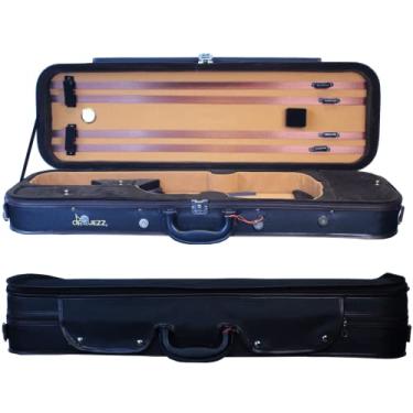 Imagem de ORQUEZZ Estojo Retangular Térmico Luxo Preto para Violino (Exterior) e Marrom com Café (Interior)