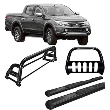 Imagem de Kit Quebra Mato +Estribo OVAL +Santo Anto H2 2020 L200 Preto