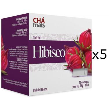 Imagem de Chá De Hibisco Kit Com 5 Caixas De 10 Sachês Cada