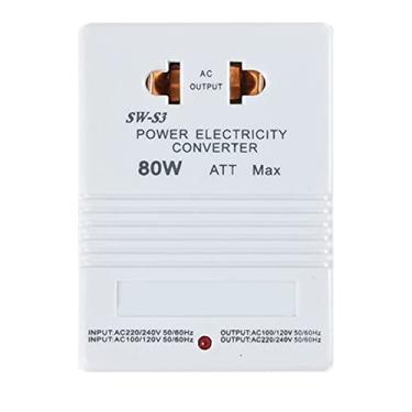 Imagem de Conversor de tensão portátil Adaptador de plugue de viagem Step Up/Down (220V a 110V, 110V a 220V) Transformador de energia Soquete europeu Home, 80W