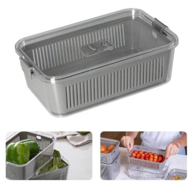 Imagem de Pote Com Trava Slim Hermético Multiuso Com Cesto 2570 ML Cor: Cinza