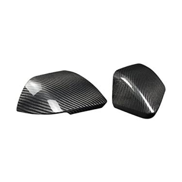 Imagem de FINMOKAL Tampa De Espelho De Fibra De Carbono Real Para Ford Mustang 2015-2021 Com Luz Led Preto, Fibra De Carbono