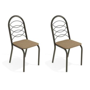Imagem de Kit Com 2 Cadeiras Estofadas Holanda Cor Bronze 2C009brz Kappesberg Cr