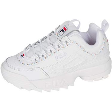 Imagem de Fila Girls' Disruptor II Repeat GS Sneaker (White/Vista Blue/Citrus, Numeric_5_Point_5)