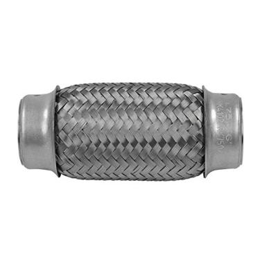Imagem de RP Remarkable Power, Tubo flexível de escape de entrada de 4,4 cm, tubo flexível de 6 comprimentos, tubo de silenciador tipo universal de trança dupla de aço inoxidável RK7502, peça de reposição